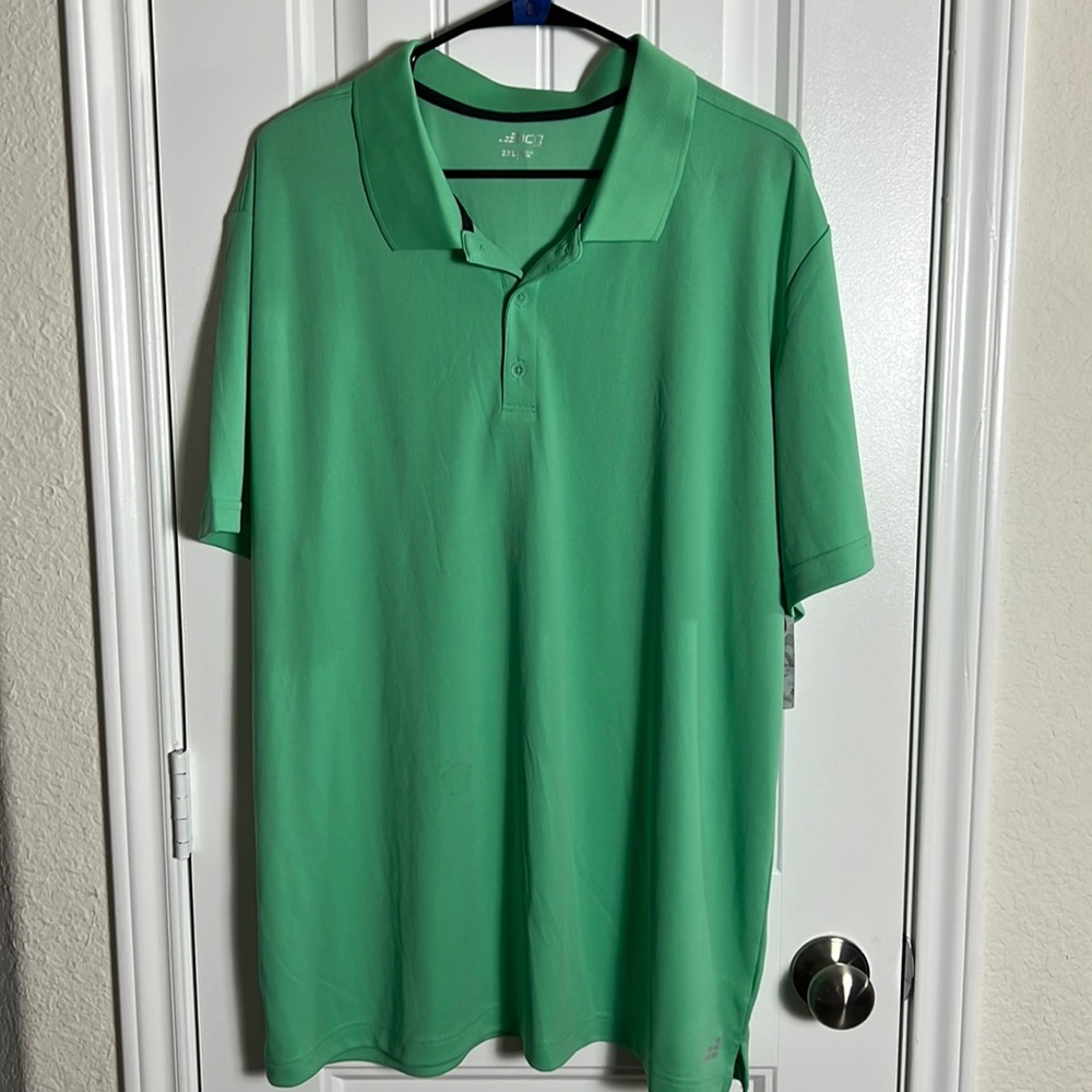 BCG Mens Coaches Polo Jade Cream collard dri fit NEW WITH TAGS